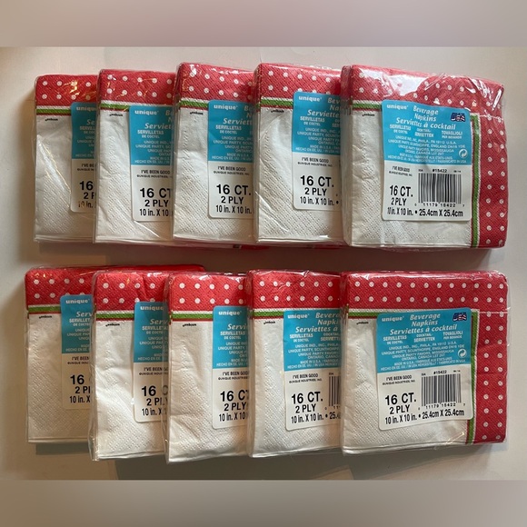 Unique I’ve Been Good! Wink Wink Christmas Holiday Beverage Napkins, 10 Packages - Picture 2 of 2